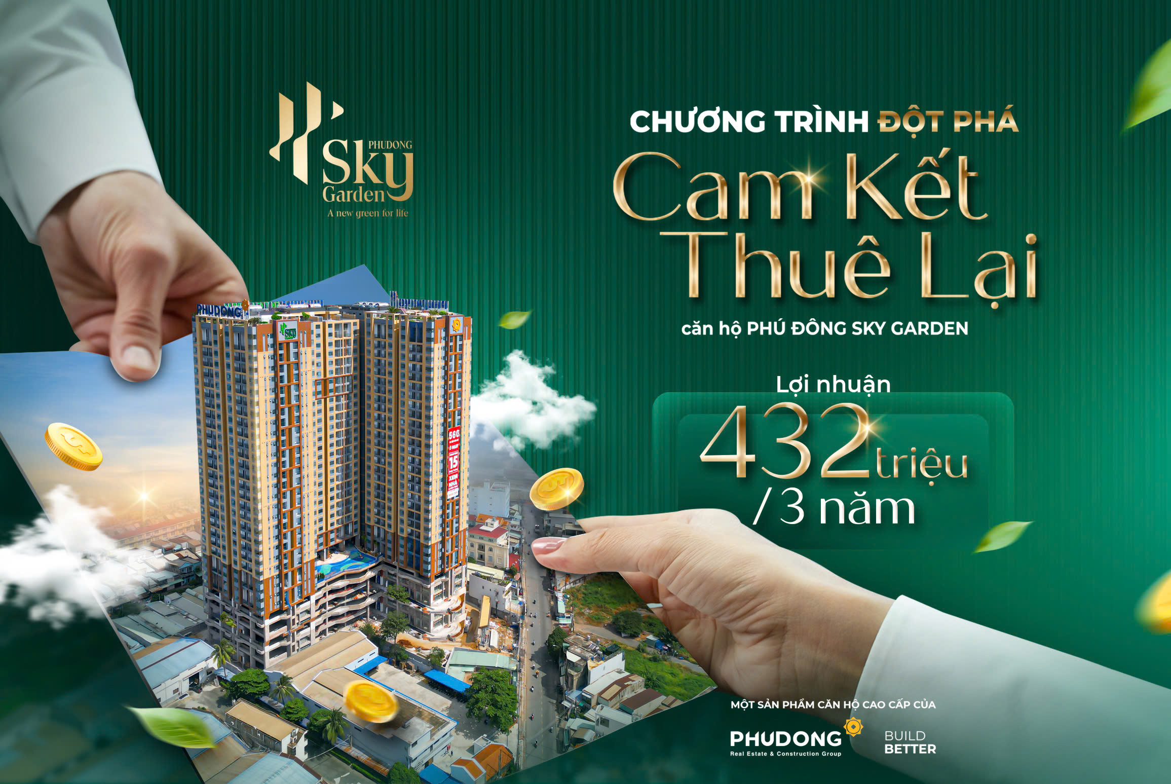 Cam kết thuê lại căn hộ Phú Đông Sky Garden với lợi nhuận 432 triệu/3 năm